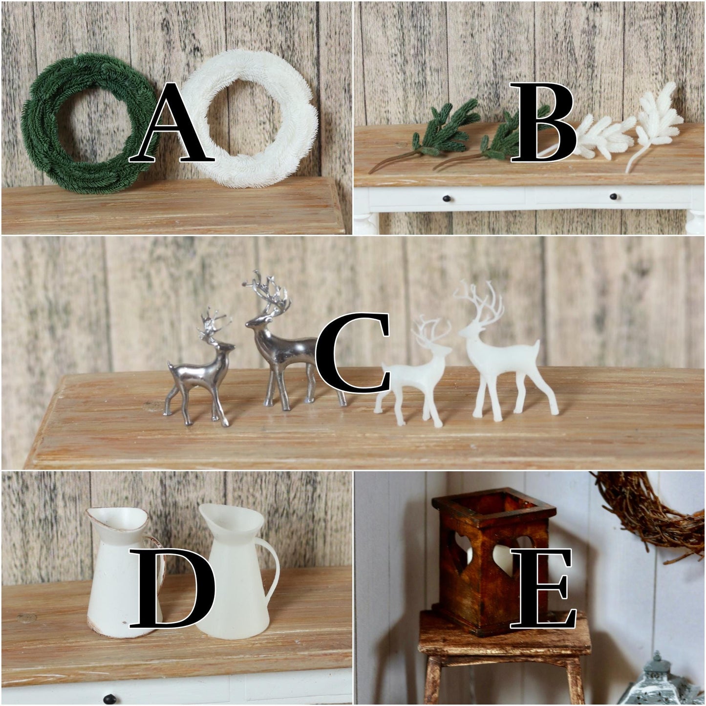 Dollhouse decoration 3d printed 1:12 miniature stag deer antler christmas