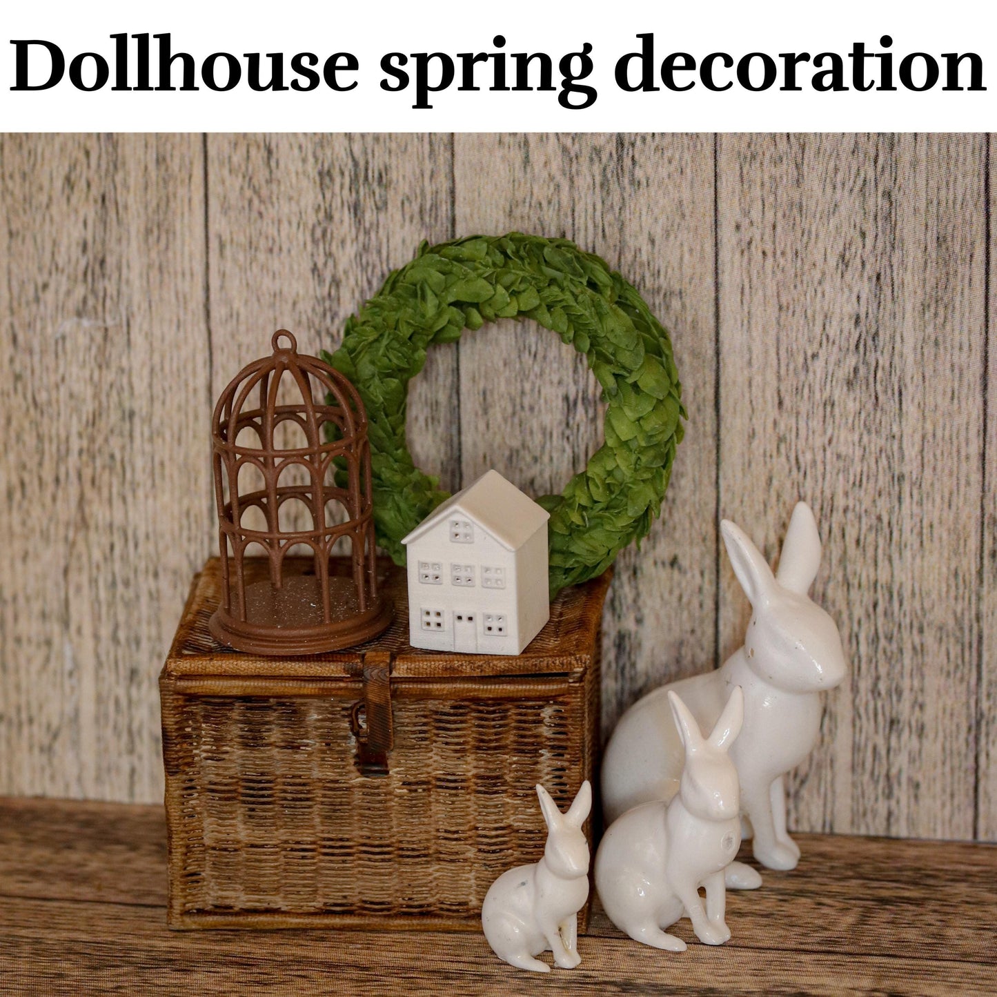 Dollhouse easter spring decoration 3d printed 1:12 miniature rabbits